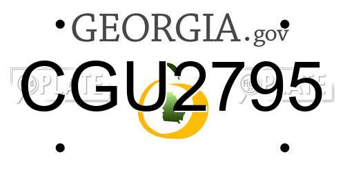 CGU2795 Georgia License Plate