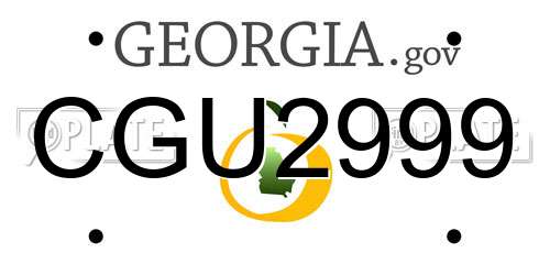 CGU2999 Georgia License Plate