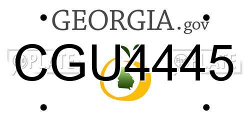 CGU4445 Georgia License Plate
