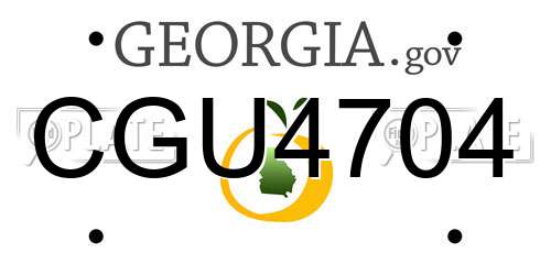CGU4704 Georgia License Plate
