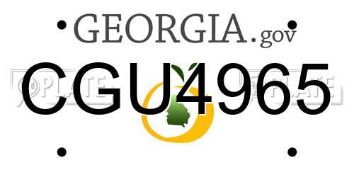 CGU4965 Georgia License Plate