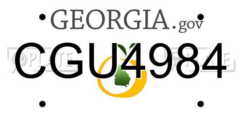 CGU4984 Georgia License Plate