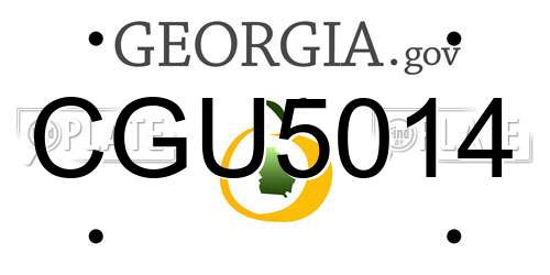 CGU5014 Georgia License Plate