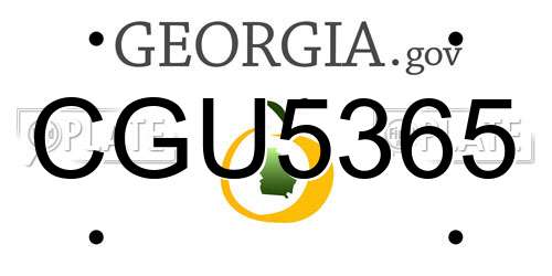 CGU5365 Georgia License Plate