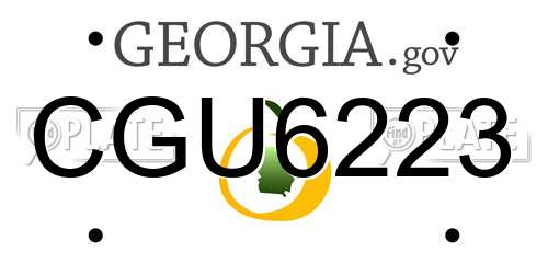 CGU6223 Georgia License Plate