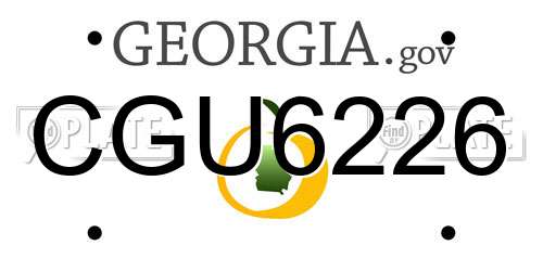 CGU6226 Georgia License Plate