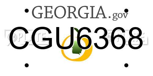 CGU6368 Georgia License Plate