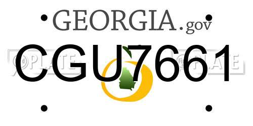 CGU7661 Georgia License Plate