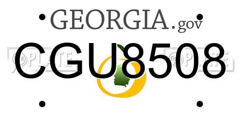 CGU8508 Georgia License Plate