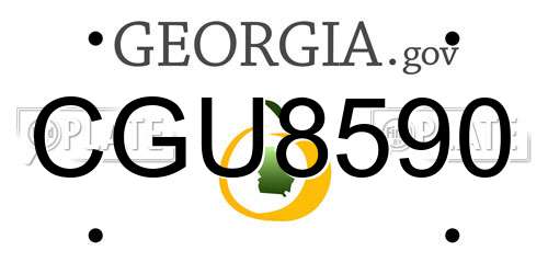 CGU8590 Georgia License Plate