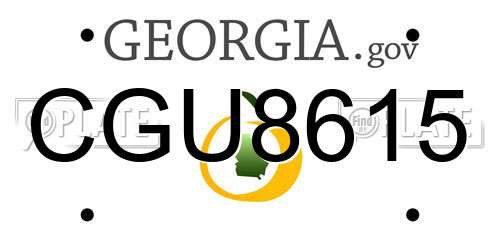 CGU8615 Georgia License Plate