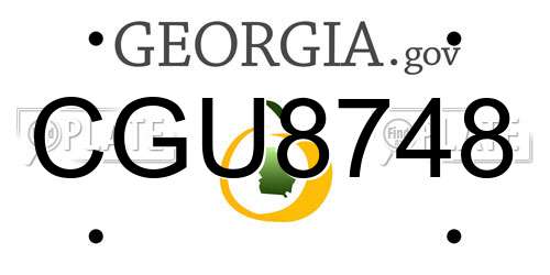 CGU8748 Georgia License Plate