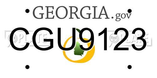 CGU9123 Georgia License Plate