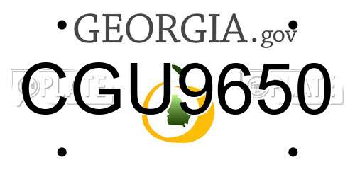 CGU9650 Georgia License Plate