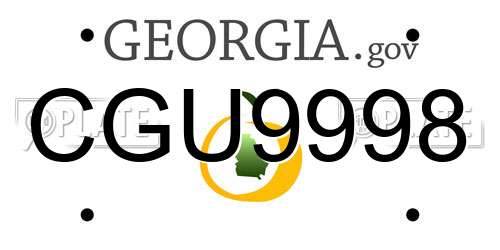 CGU9998 Georgia License Plate