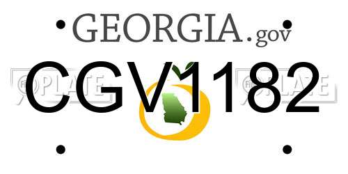 CGV1182 Georgia License Plate
