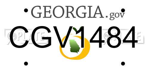 CGV1484 Georgia License Plate