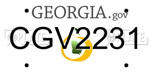 CGV2231 Georgia License Plate