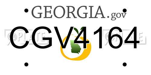 CGV4164 Georgia License Plate