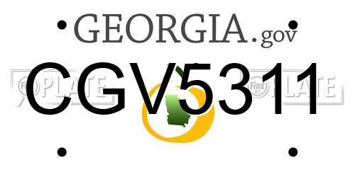 CGV5311 Georgia License Plate