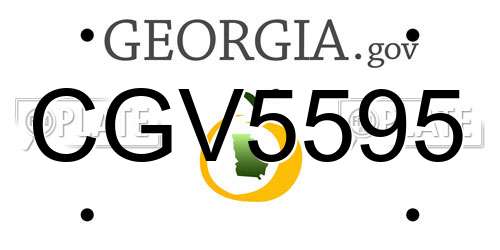 CGV5595 Georgia License Plate