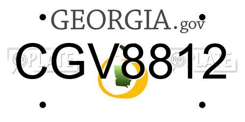 CGV8812 Georgia License Plate