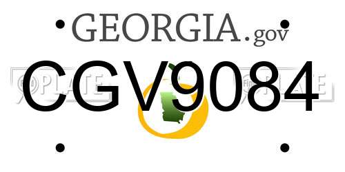 CGV9084 Georgia License Plate