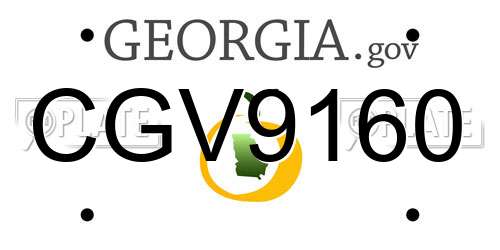 CGV9160 Georgia License Plate