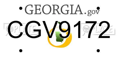 CGV9172 Georgia License Plate