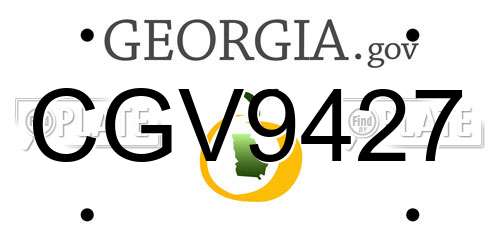 CGV9427 Georgia License Plate