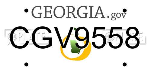 CGV9558 Georgia License Plate