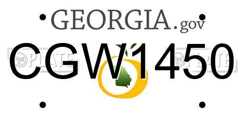 CGW1450 Georgia License Plate