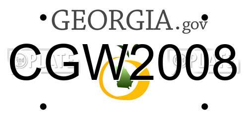 CGW2008 Georgia License Plate