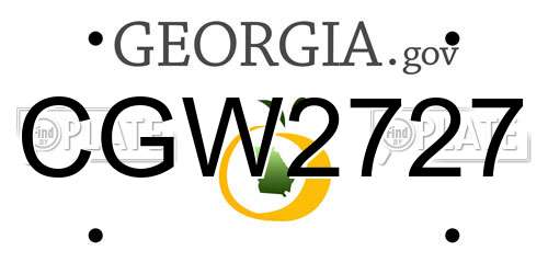 CGW2727 Georgia License Plate