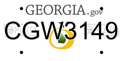 CGW3149 Georgia License Plate