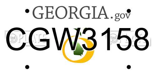CGW3158 Georgia License Plate