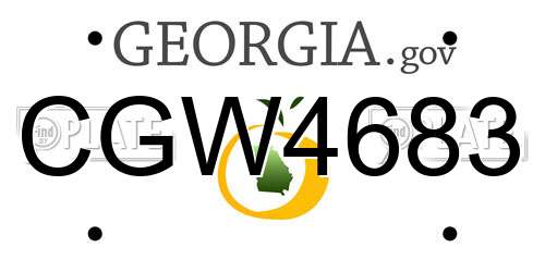 CGW4683 Georgia License Plate