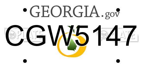 CGW5147 Georgia License Plate