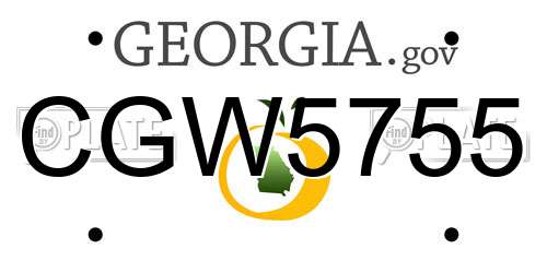 CGW5755 Georgia License Plate