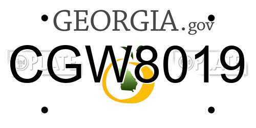 CGW8019 Georgia License Plate