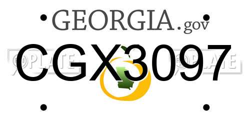 CGX3097 Georgia License Plate
