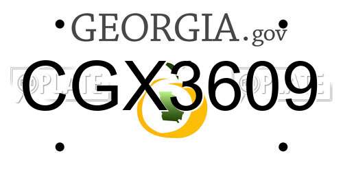 CGX3609 Georgia License Plate