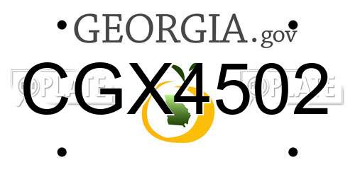 CGX4502 Georgia License Plate