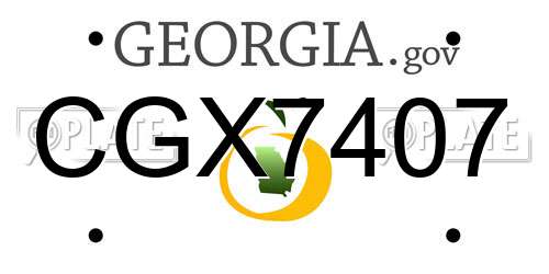 CGX7407 Georgia License Plate