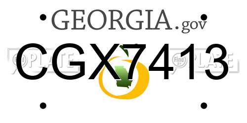 CGX7413 Georgia License Plate
