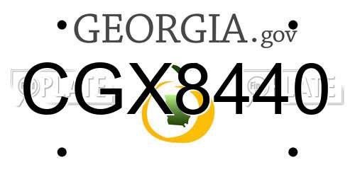 CGX8440 Georgia License Plate