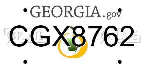 CGX8762 Georgia License Plate