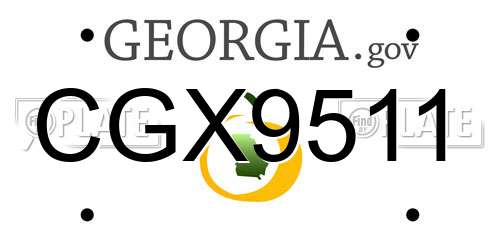 CGX9511 Georgia License Plate