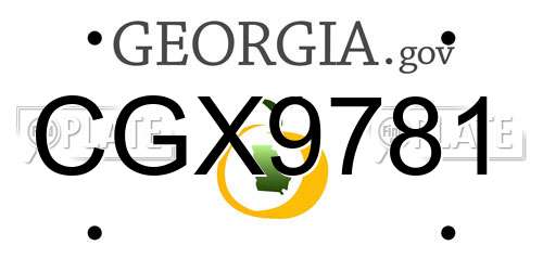 CGX9781 Georgia License Plate