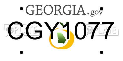 CGY1077 Georgia License Plate